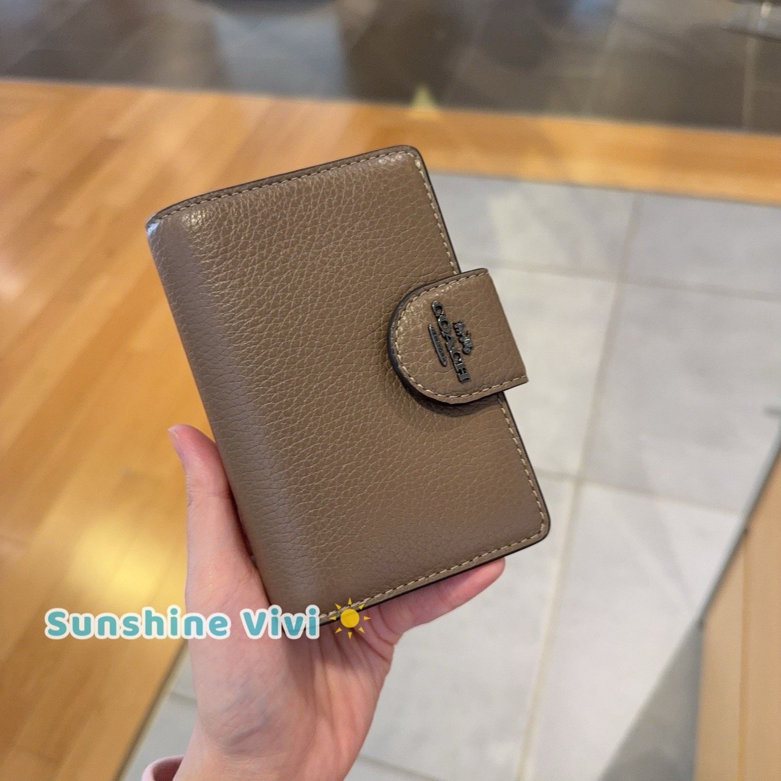Coach NWT Coach Medium Corner Zip Wallet CBO41 Leather Dark stone Size ONE SIZE - 1 Thumbnail