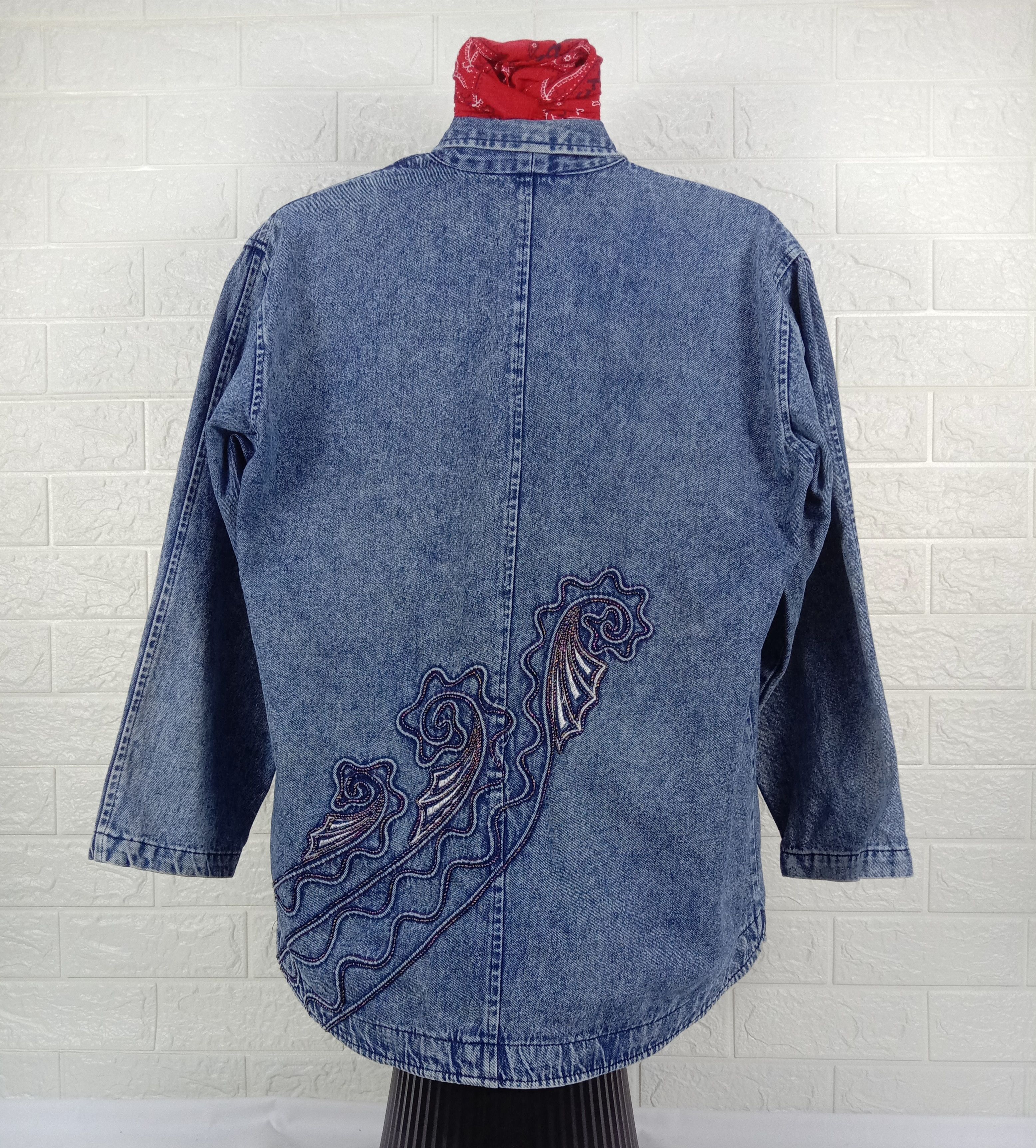 Japanese Brand Vintage Designer Embroidery Art Denim Jacket Size US XL / EU 56 / 4 - 4 Thumbnail