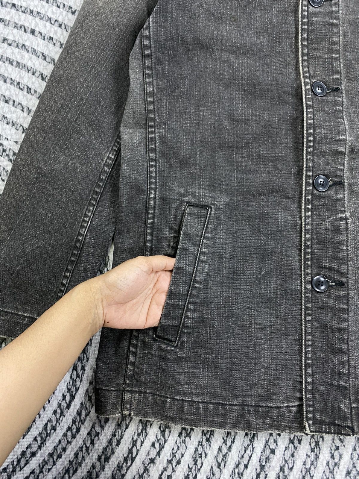 Tete Homme Vintage Tete Homme By Issey Miyake Wash Grey Denim Jacket Size US M / EU 48-50 / 2 - 7 Thumbnail