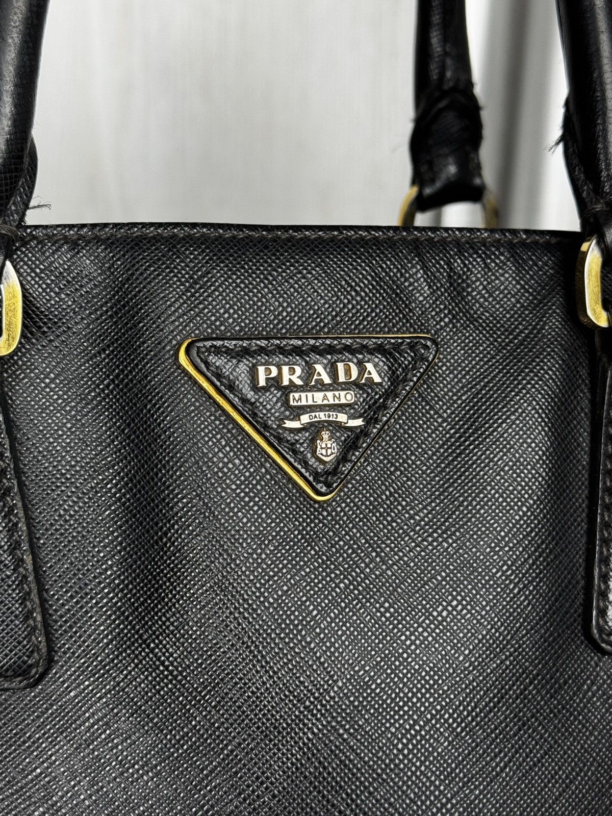 Prada Prada Black Saffiano Lux Leather Large Gardener's Tote Bag Size ONE SIZE - 9 Thumbnail