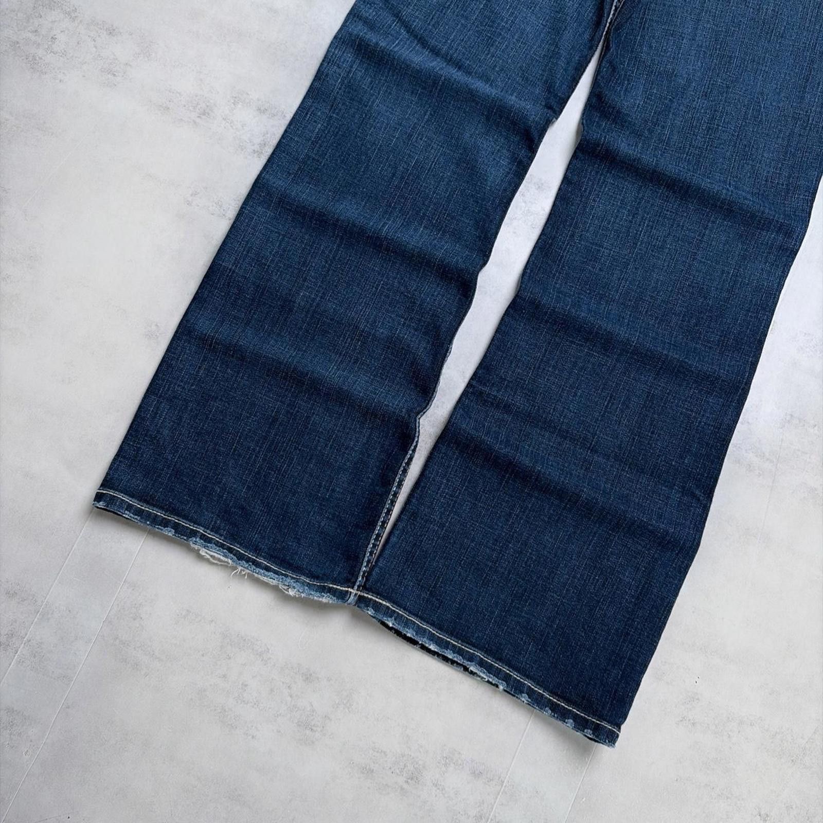 BKE Y2K Dark Wash BKE Denim Grunge Flared Denim Jeans Size 30" / US 8 / IT 44 - 4 Thumbnail