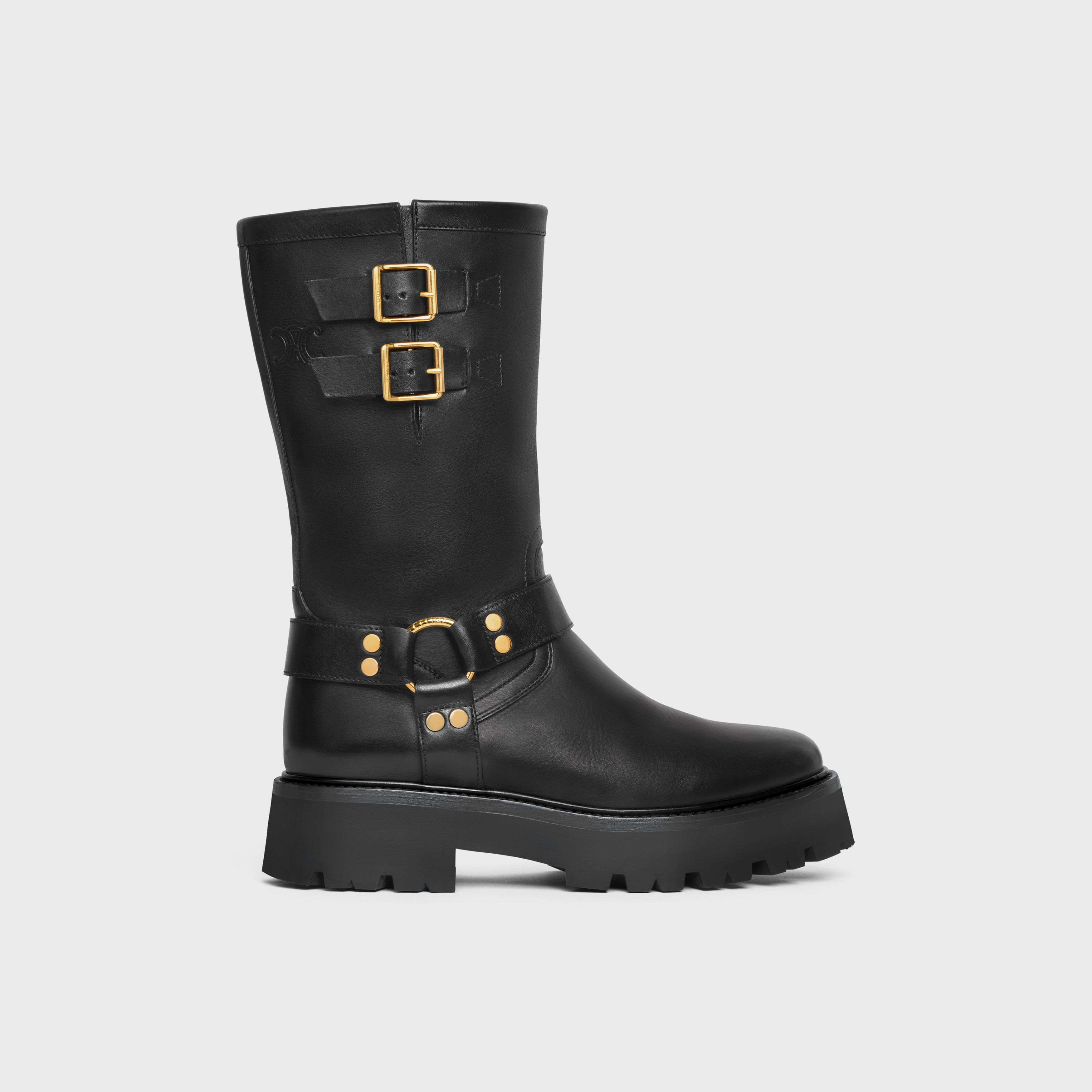 o1bcso1str0925 354573882C Bulky Mid Biker Boots in Black