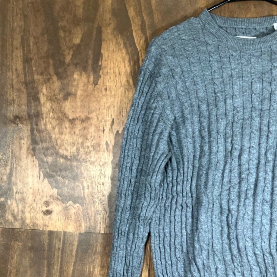 Jack Wills VINTAGE Jack Wills Mens Sweater Gray The Merlow Cable Knit Crew Neck Merino Wool Blend M Size US M / EU 48-50 / 2 - 4 Thumbnail