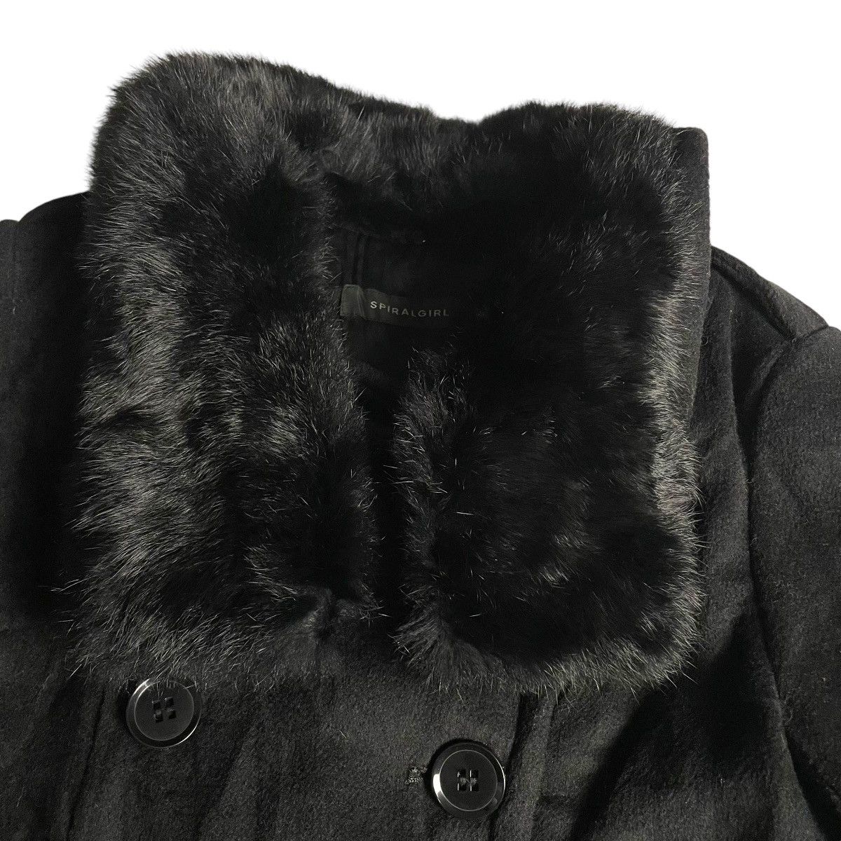 If Six Was Nine × Japanese Brand × Le Grande Bleu (L.G.B.) 🇯🇵 SPIRAL GIRL LINED FUR BUTTON UP WOOL HEAVY COAT JACKET Size S / US 4 / IT 40 - 8 Thumbnail