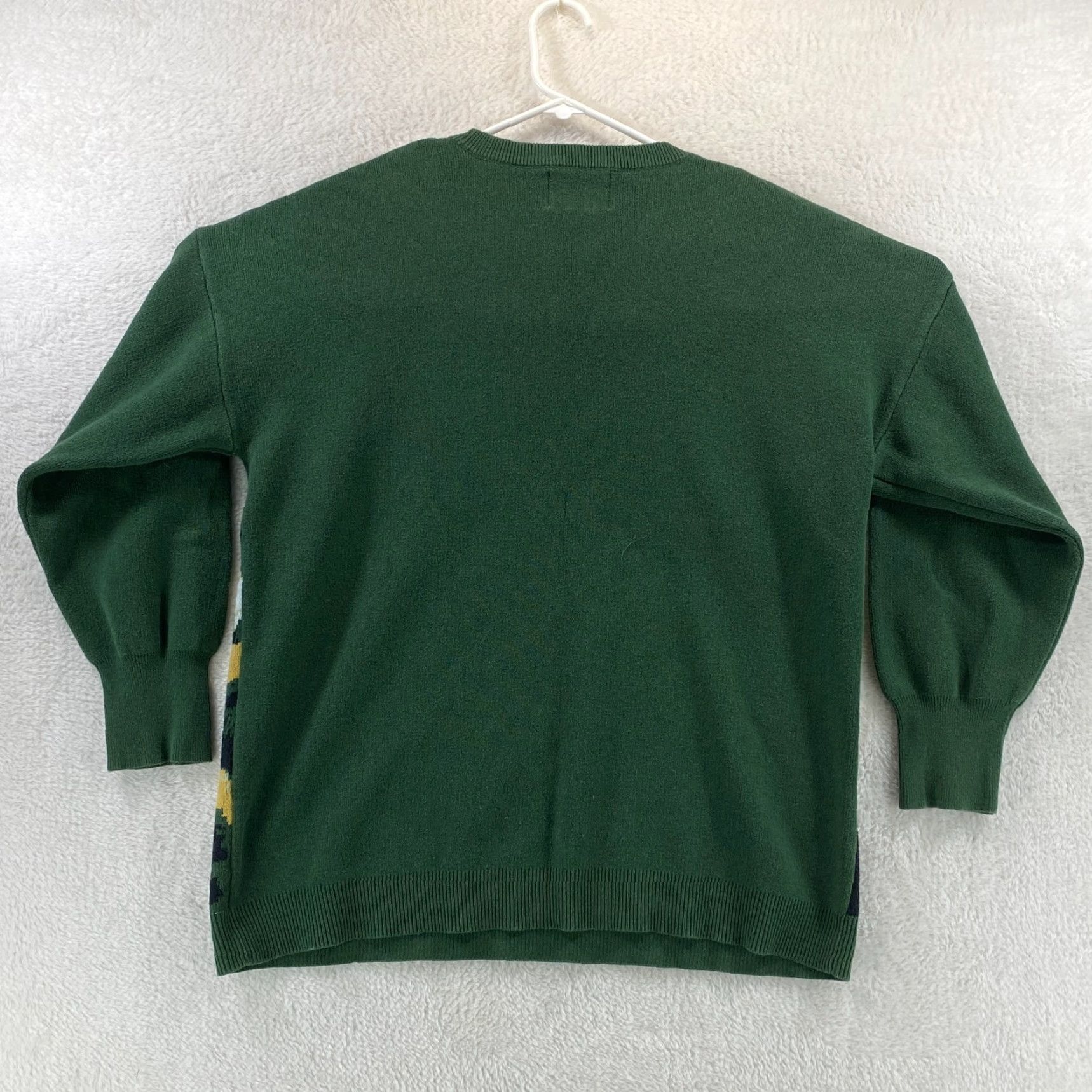 Disney VINTAGE Walt Disney Mickey Mouse Goofy Medium Green Knit Sweater Pullover How to Dance Shirt Unisex Adults M Green Graphic Print 90s Mens Size US M / EU 48-50 / 2 - 2 Thumbnail