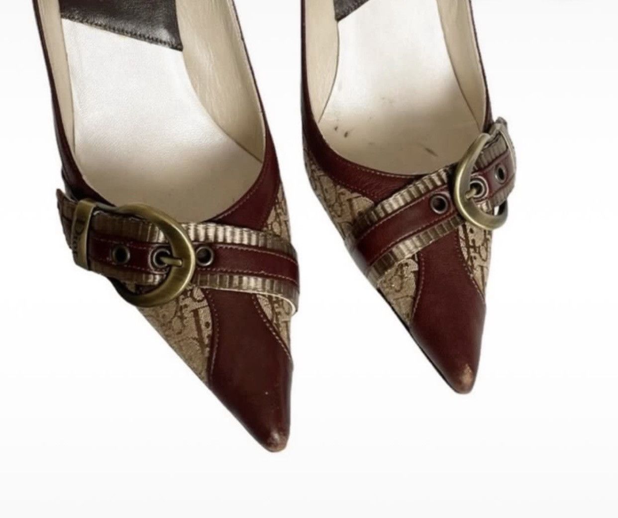 Dior Vintage Dior Monogram Pointed Toe Kitten Heels Size US 5 / IT 35 - 2 Thumbnail