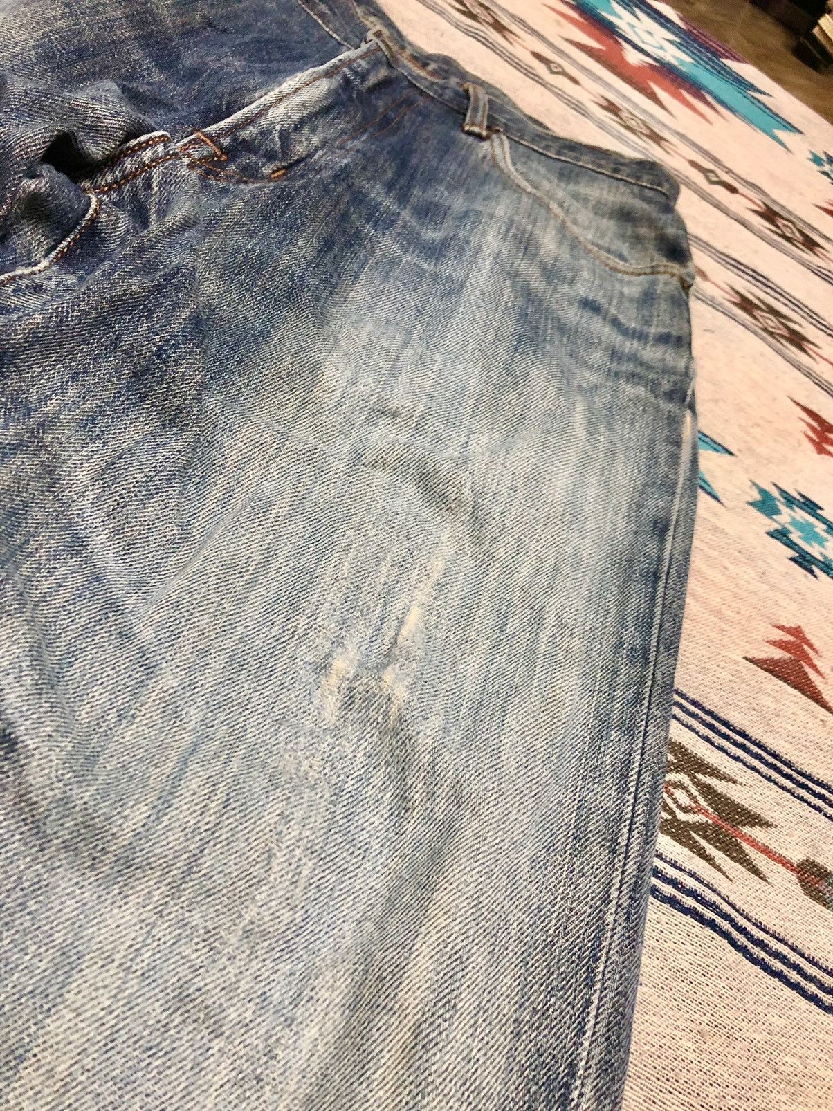 Japanese Brand WIDE LEG GOLD RUSH DISTRESSED DENIM Size US 30 / EU 46 - 3 Thumbnail