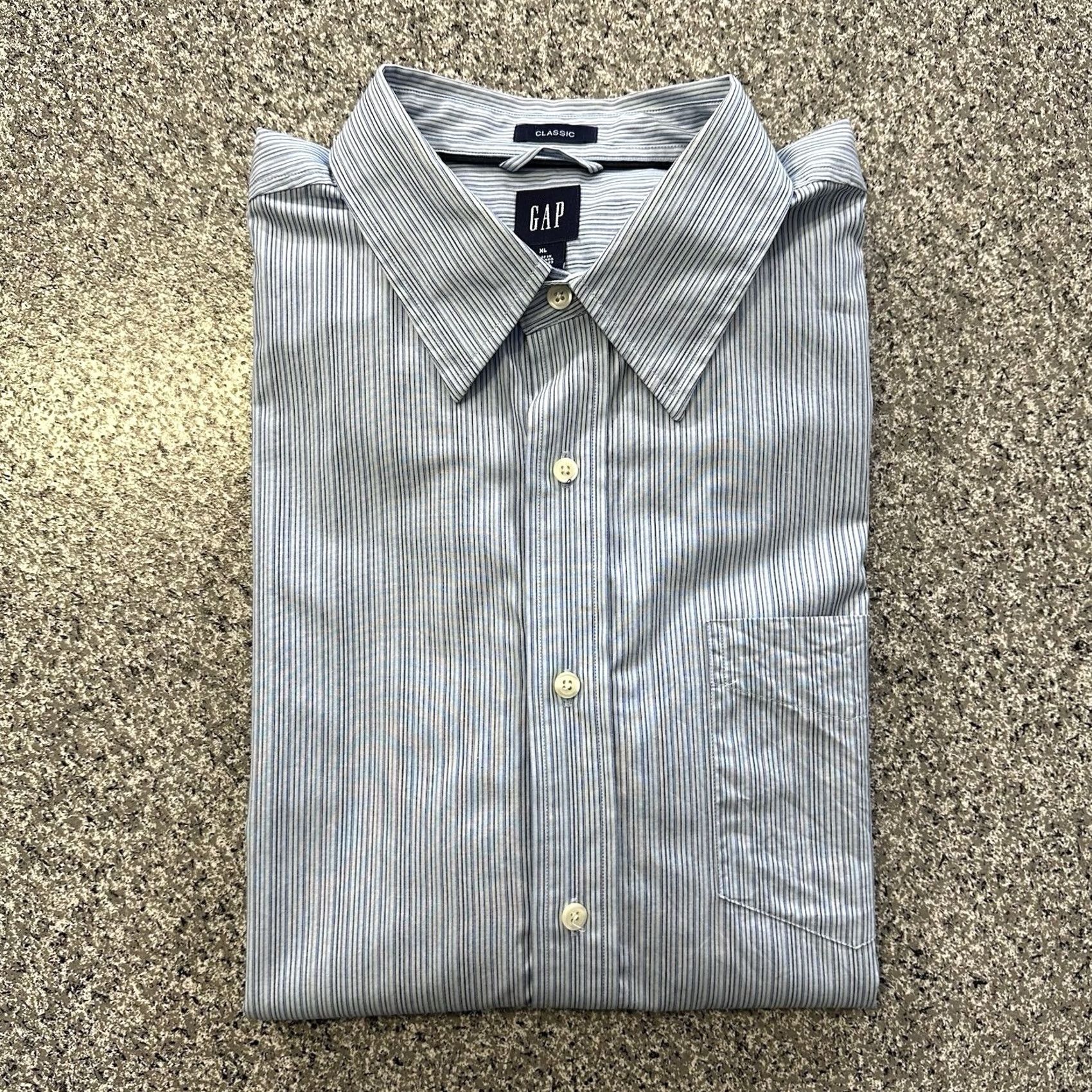Gap Gap Shirt XL Mens Blue Striped Classic Button-Up 2004 Vintage Style Preppy Casual Workwear Shirt Size US XL / EU 56 / 4 - 2 Thumbnail