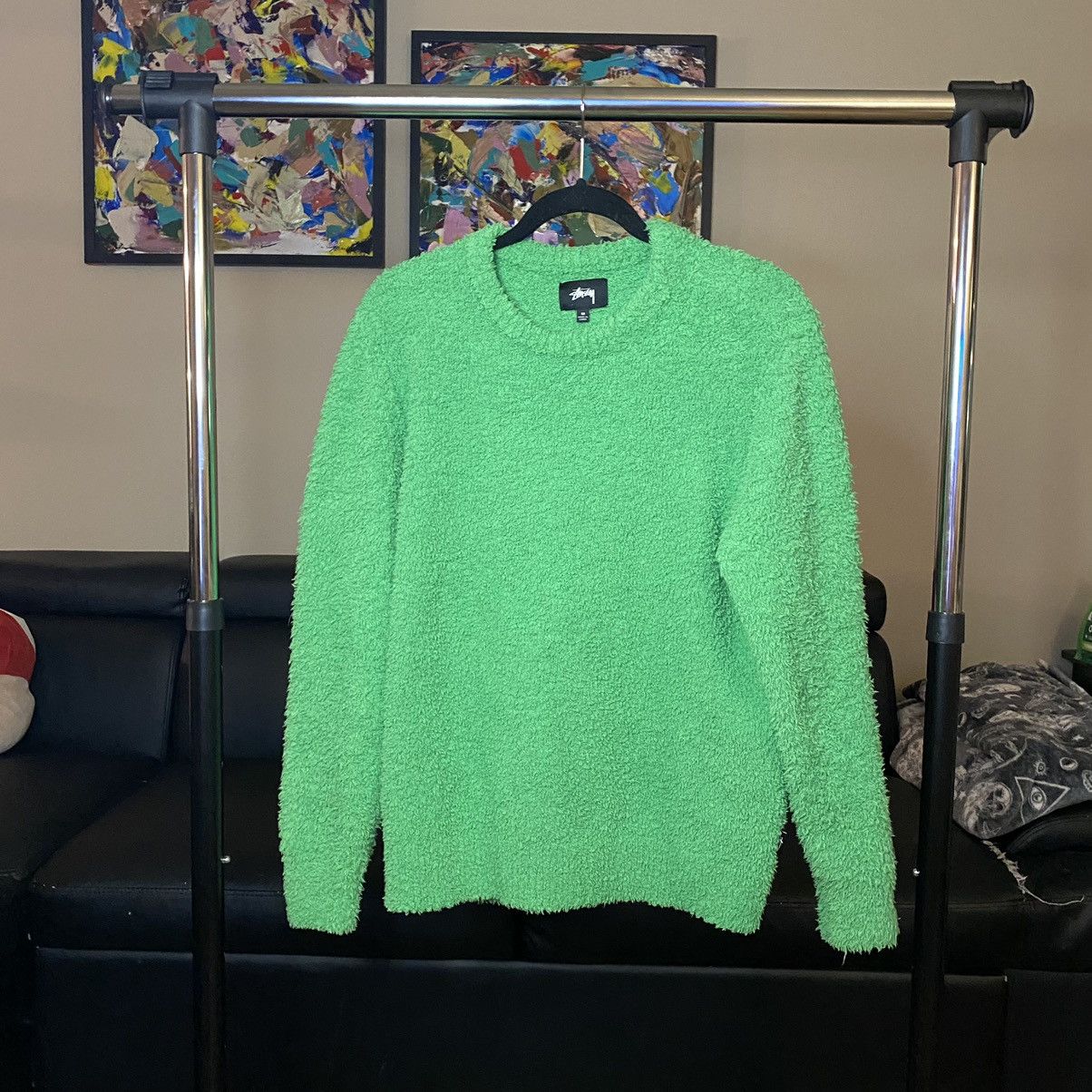 Stussy STUSSY FLOYD SCRUFFY SWEATER GREEN Size US M / EU 48-50 / 2 - 1 Thumbnail