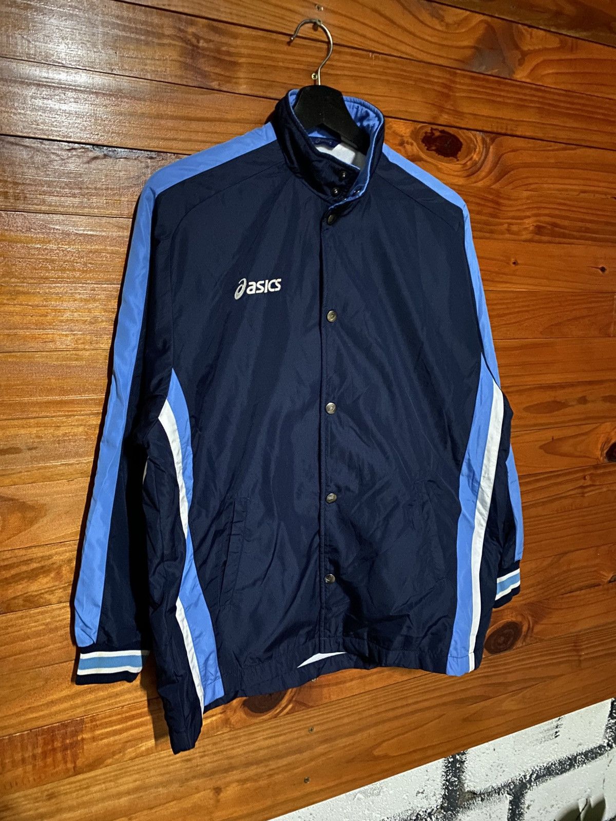 Asics Vintage 1990s Asics Navy & Sky Blue Track Jacket – Japanese Size US M / EU 48-50 / 2 - 4 Thumbnail