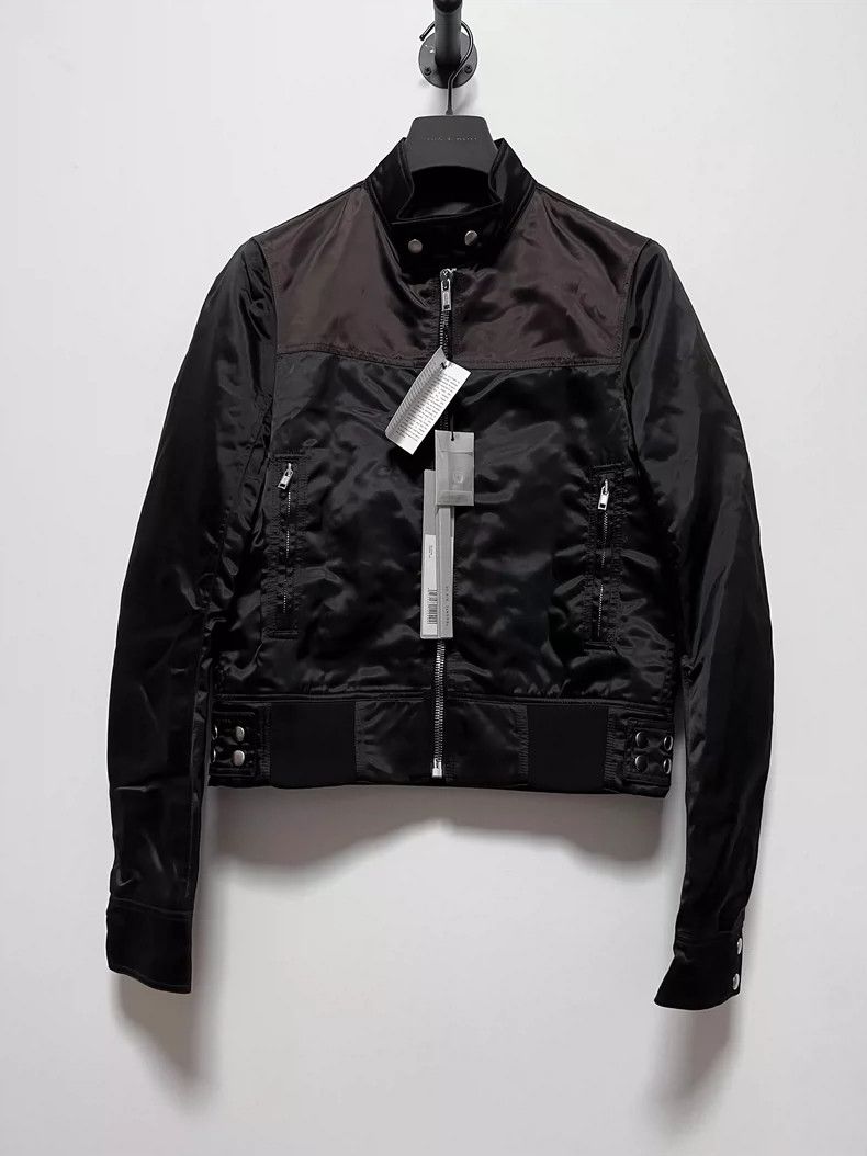 【関税&送料込】Rick Owens Cropped Jacket Rick Owens Cropped Leather Girdered Bomber Jacket Black - JP