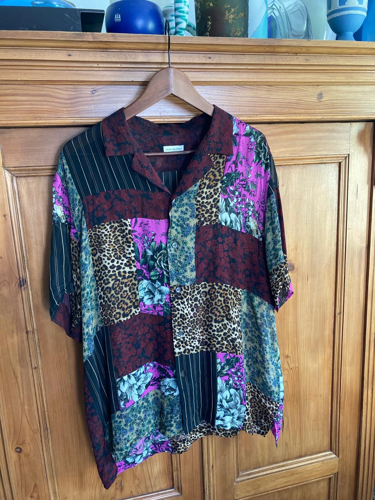 Dries Van Noten Dries Van Noten Leopard Floral Patchwork Shirt 50 L Size US L / EU 52-54 / 3 - 2 Thumbnail