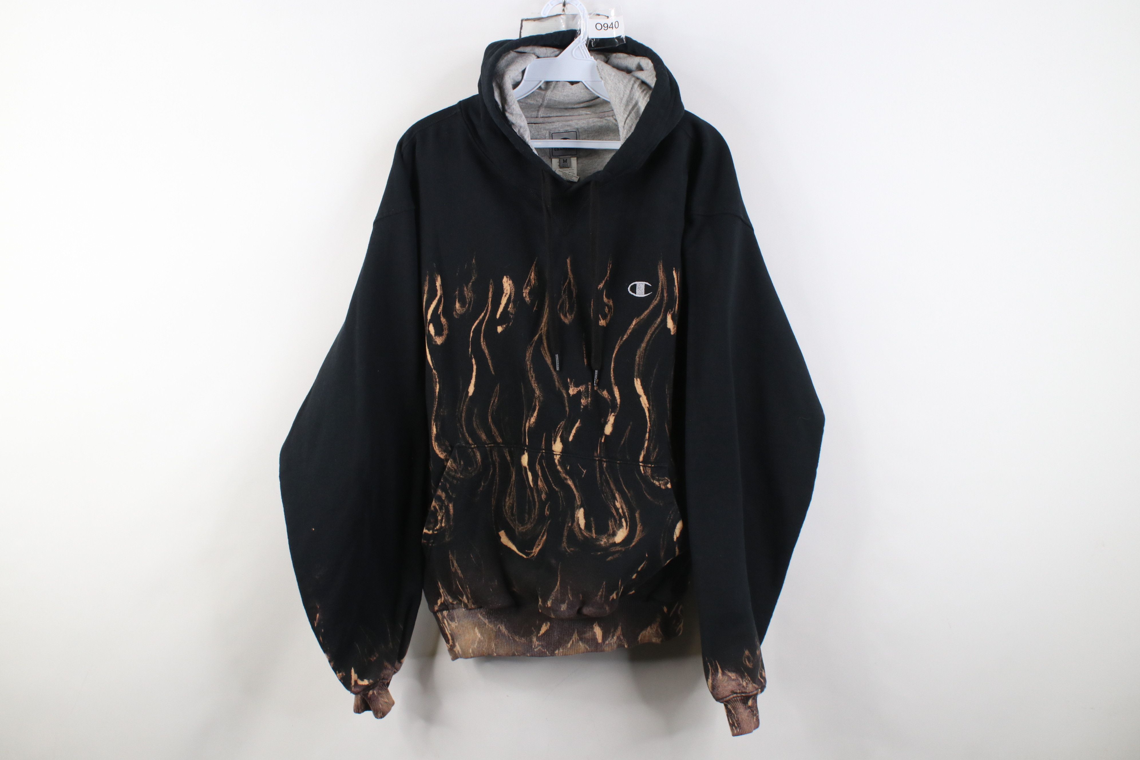 Champion Vintage Champion Acid Wash Fire Flames Hoodie Sweatshirt Size US M / EU 48-50 / 2 - 1 Thumbnail