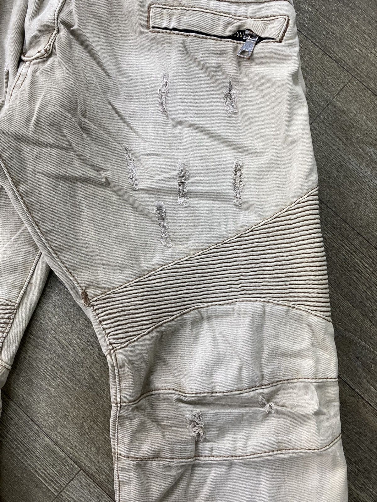 Balmain Vintage Balmain Distressed Bikers Pants Luxury Size US 32 / EU 48 - 9 Thumbnail