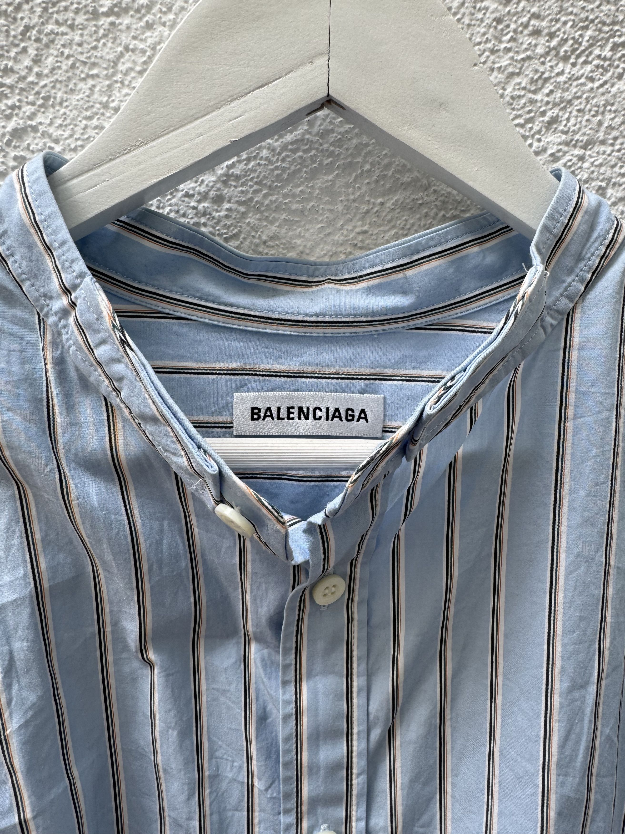 Balenciaga Balenciaga Striped Swing Button Down Shirt Size US M / EU 48-50 / 2 - 3 Thumbnail