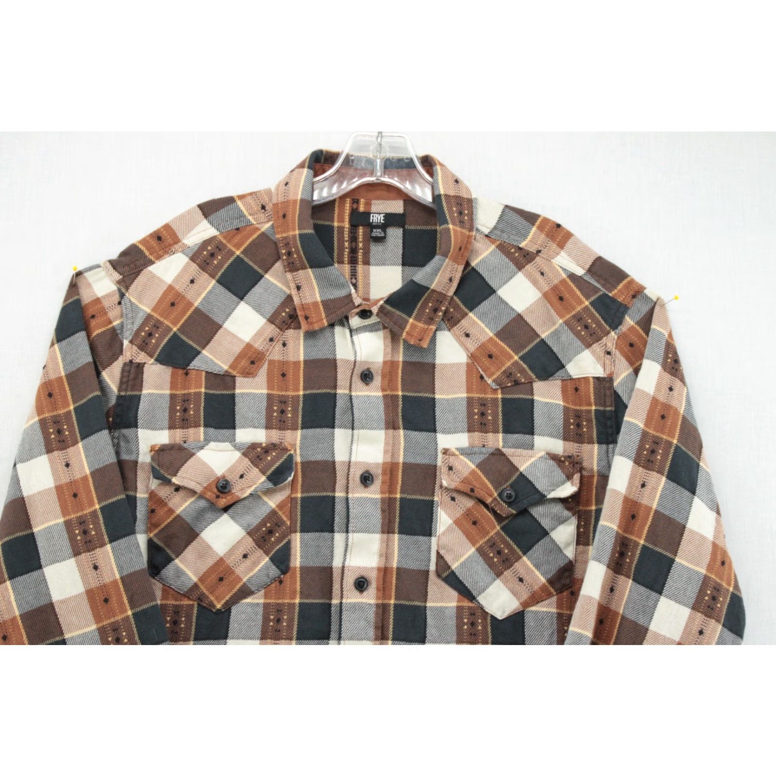 Frye Frye Flannel Shirt Men’s XXL Brown Plaid Long Sleeve Classic Outdoors Cozy Outfit Casual Workwear Button-Up Shirt Men Brown Plaid Long Sleeve Frye Size US XXL / EU 58 / 5 - 2 Thumbnail