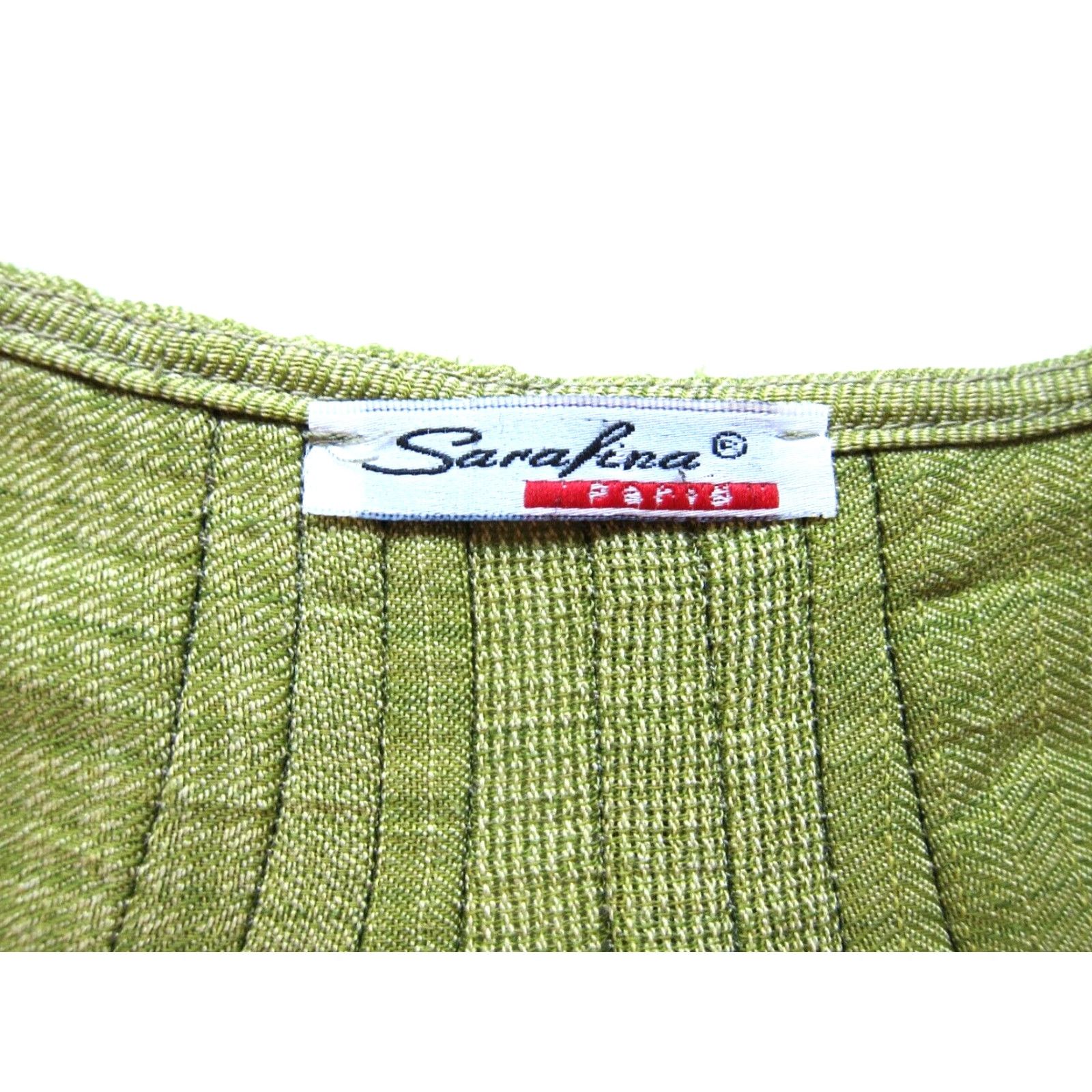 Vintage Sarafina Paris Green Plaid Round Neck 3/4 Sleeve Ruffle Tunic Blouse Medium Size M / US 6-8 / IT 42-44 - 3 Thumbnail