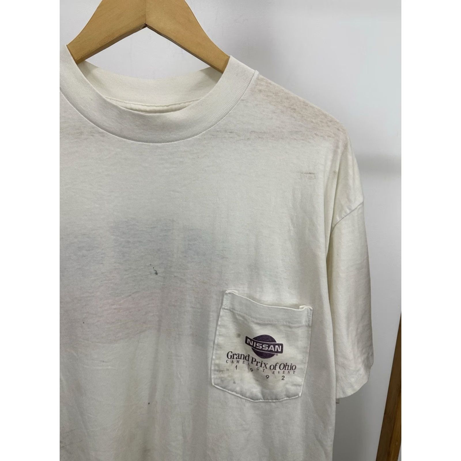 Camel VTG Camel F1 Nissan Grand Prix Ohio Pocket T-Shirt XL White Men Short Sleeve 90s Smoking Worn Paper Thin Vintage Size US XL / EU 56 / 4 - 6 Thumbnail