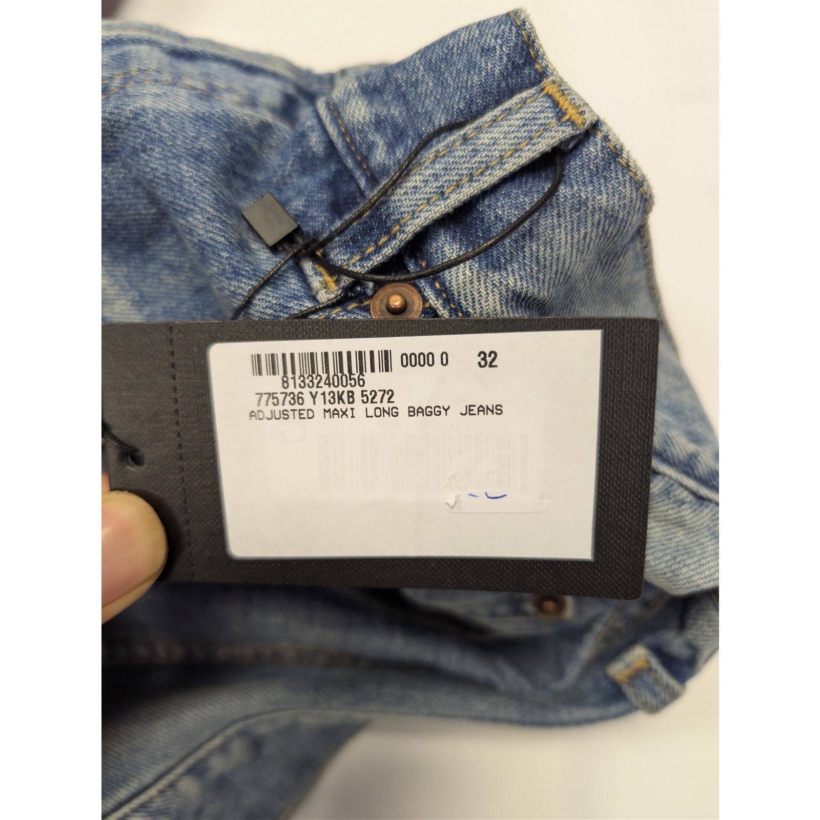 Saint Laurent Paris o1rshd1 Adjusted Maxi Long Baggy Denim Jeans Charlotte Blue Size US 32 / EU 48 - 23 Thumbnail