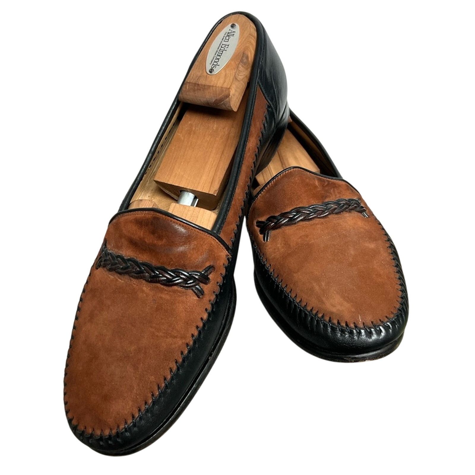 Magnanni Men's Magnanni Brown Black Two Tone Leather Loafers Shoes Size US 11 / EU 44 - 8 Thumbnail