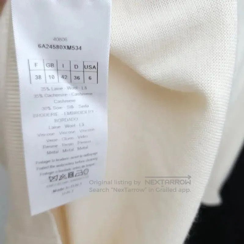Dior Women's Cream Wool Short Sleeve Sweater .