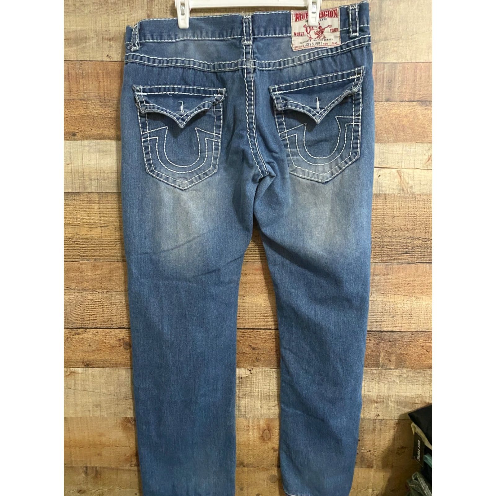 True Religion VINTAGE True Religion 42 men jeans Joey Super T straight leg denim pants blue Size US 42 / EU 58 - 3 Thumbnail