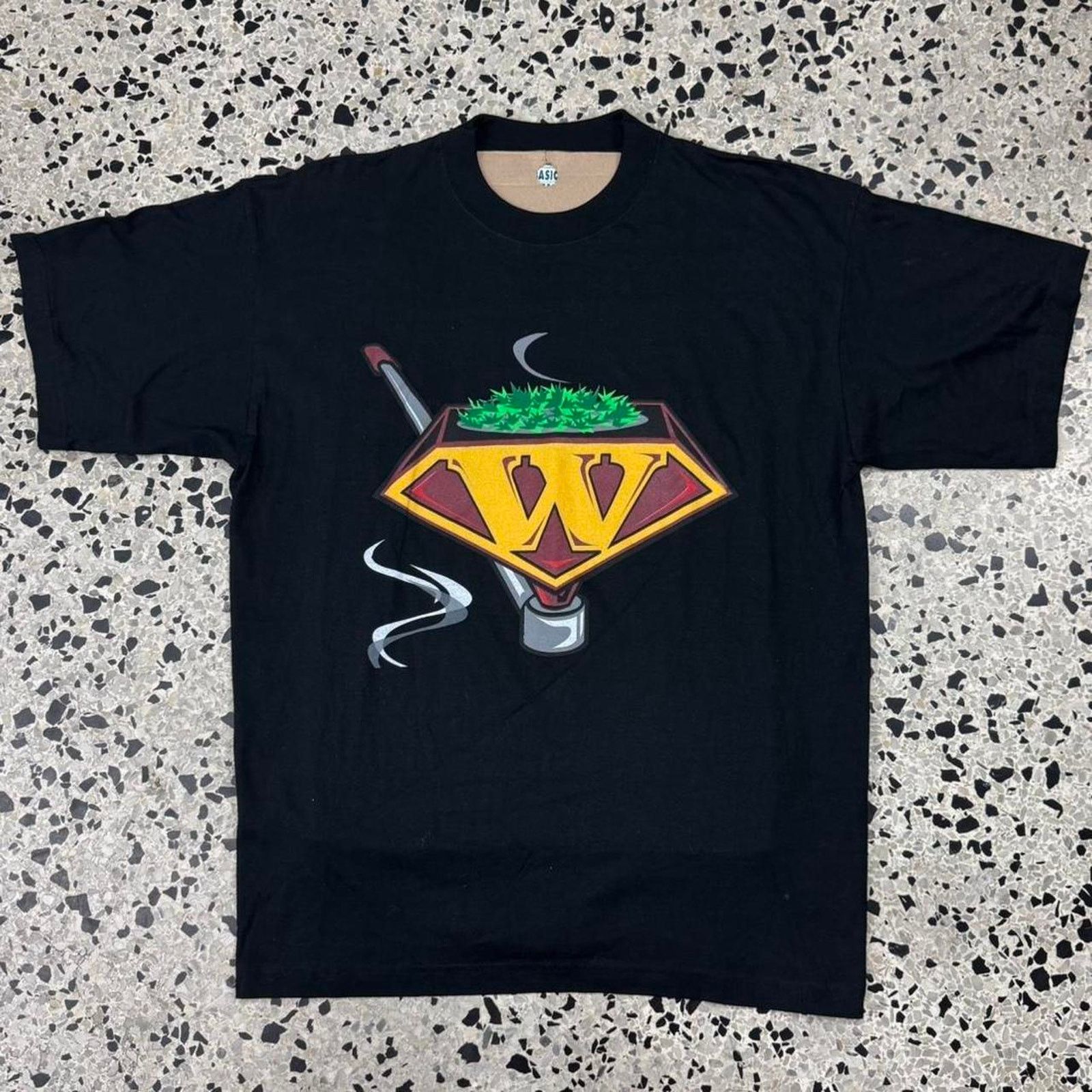 Fruit Of The Loom × Other × Vintage VINTAGE Y2K WEEDMAN MAN OF HEMP SUPERHERO PARODY TEE: Size US L / EU 52-54 / 3 - 1 Thumbnail