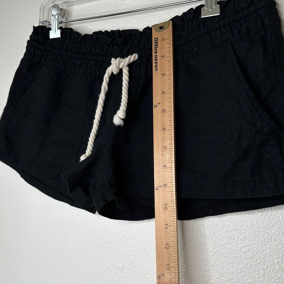 Other Roxy Oceanside Black Linen Elasticized Rope Tie Shorts M Size 28" / US 6 / IT 42 - 11 Thumbnail