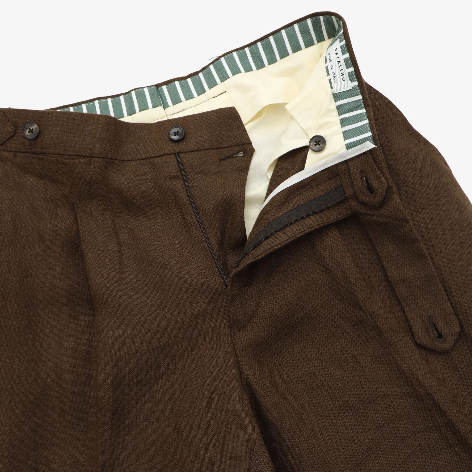 Natalino Brown linen trousers Size US 30 / EU 46 - 3 Thumbnail