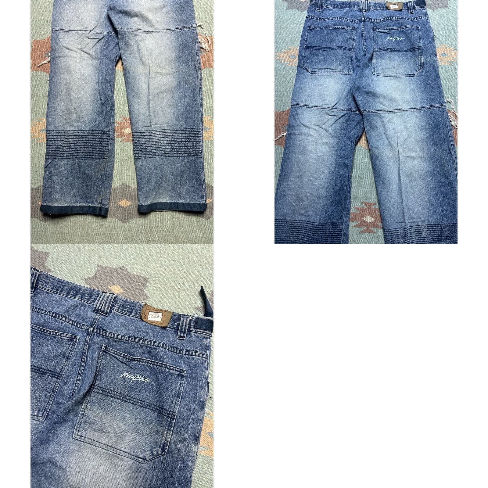 Thrasher **Vintage Y2K Blaze Jeans 38 Regular Fit Blue Distressed Wide Leg** User: Vintage Y2K Blaze Jeans 38 Regular Fit Blue Distressed Wide Leg Size US 38 / EU 54 - 8 Thumbnail