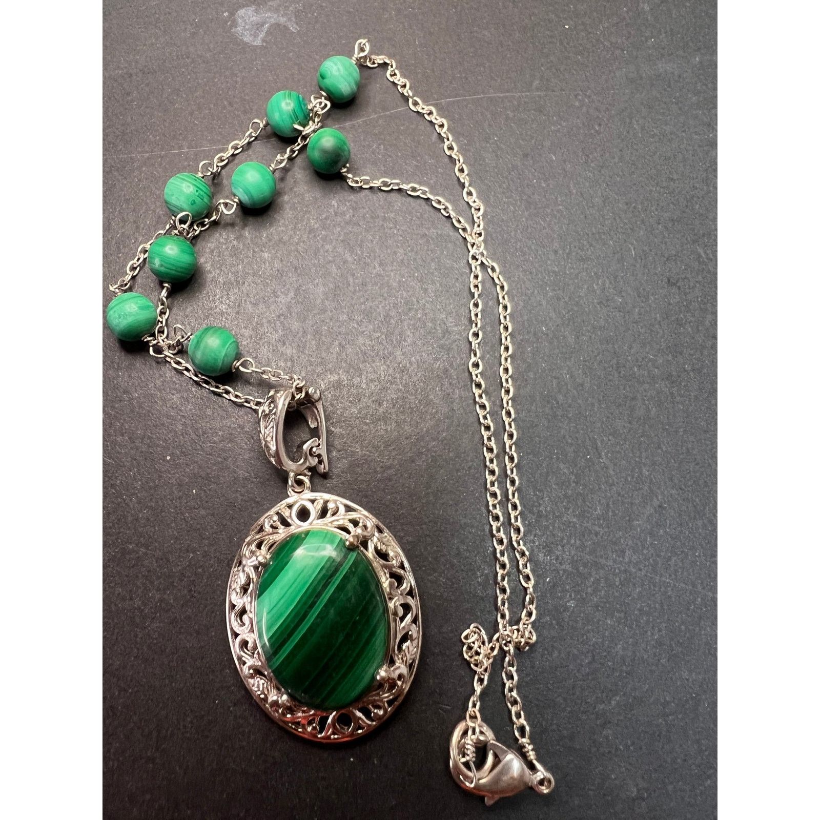 Other Karis African malachite 18 inch necklace in platinum bond Size ONE SIZE - 11 Thumbnail