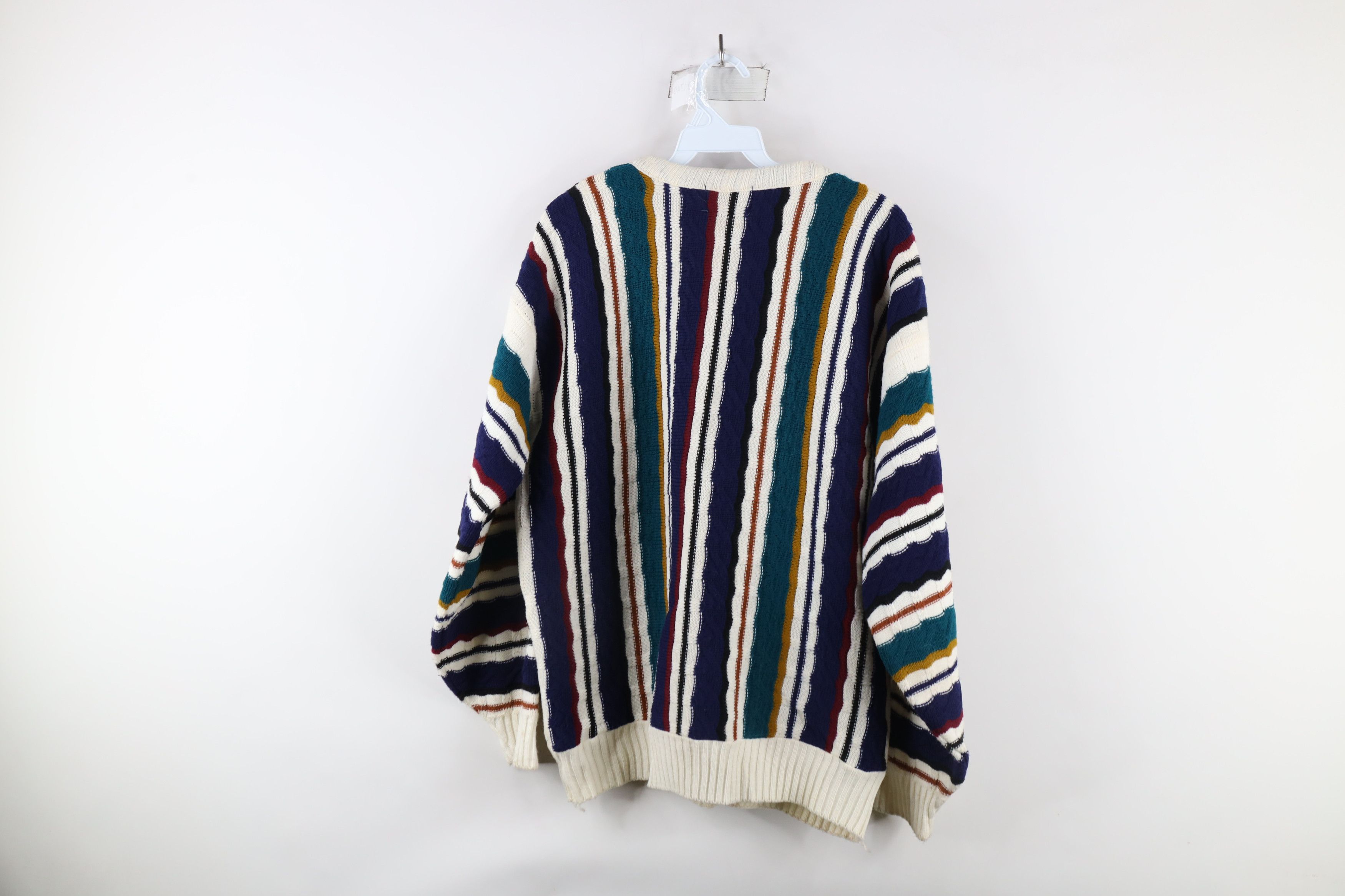 Vintage Vintage 90s Coogi Style Rainbow Striped Knit Sweater USA Size US L / EU 52-54 / 3 - 7 Thumbnail