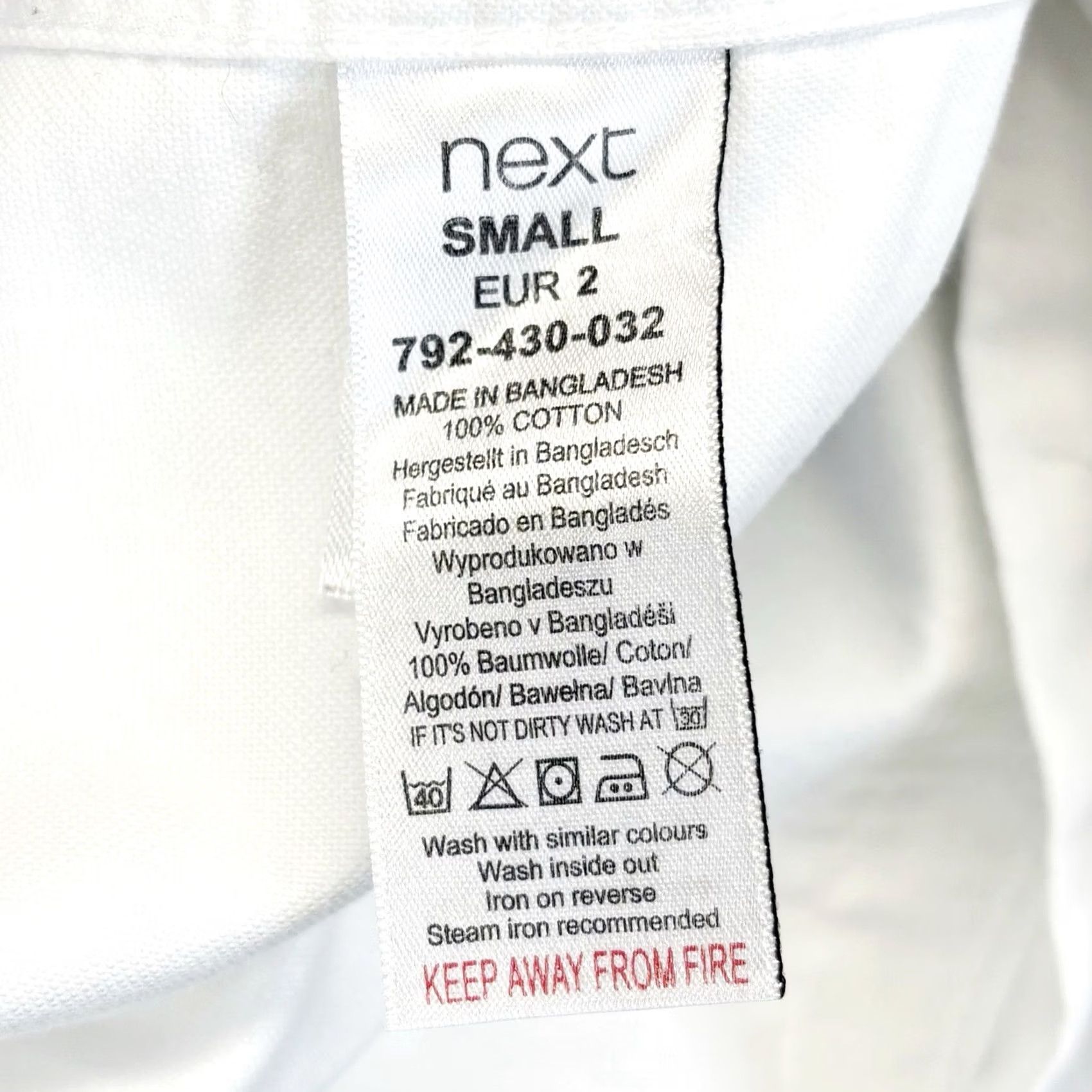 NEXT NEXT Oxford Shirt Button-Down White Long Sleeve Mens S Regular Size US S / EU 44-46 / 1 - 5 Thumbnail