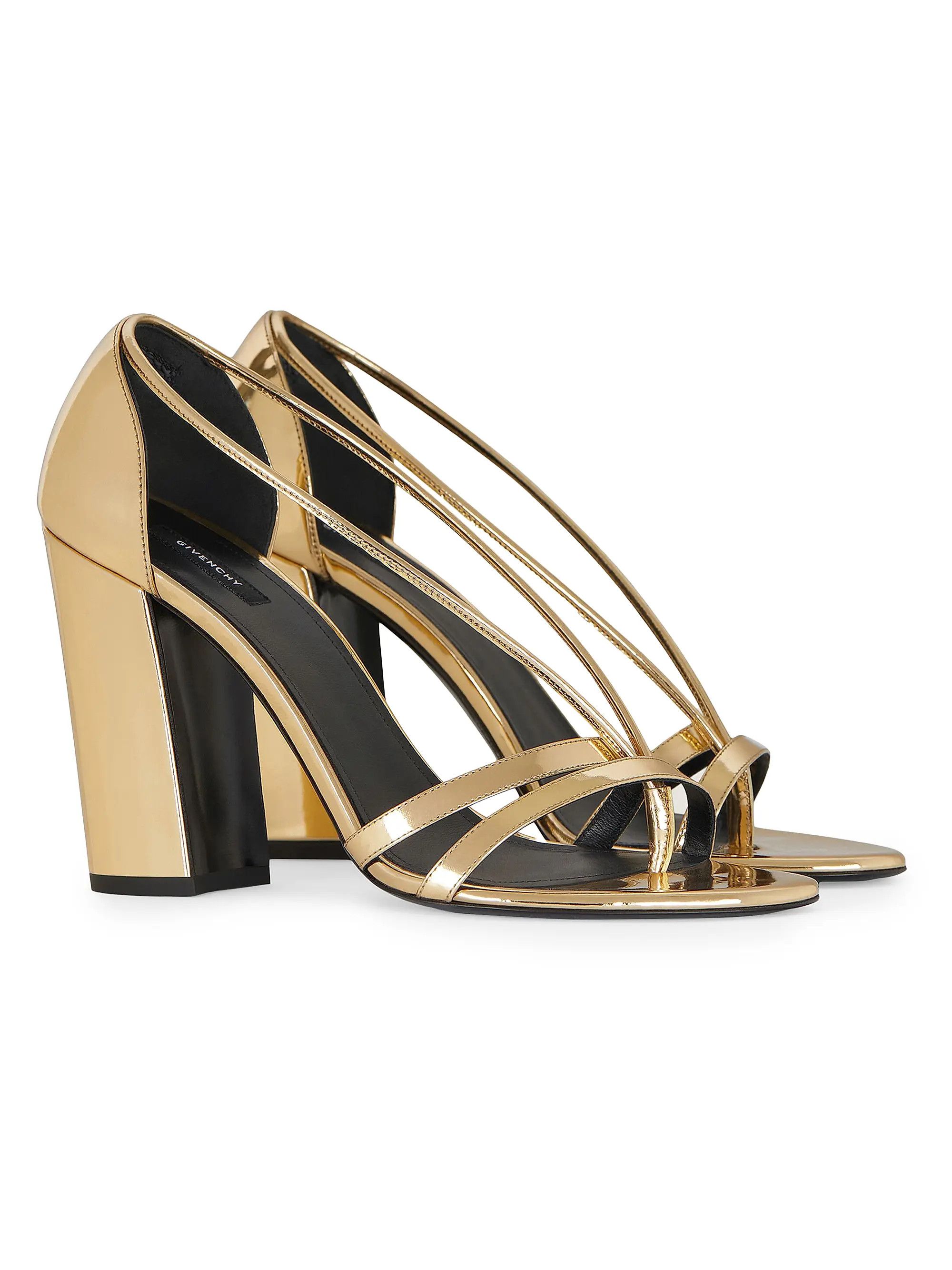 Givenchy os11x1225 Block Heeled Sandals in Gold Size US 8.5 / IT 38.5 - 2 Thumbnail