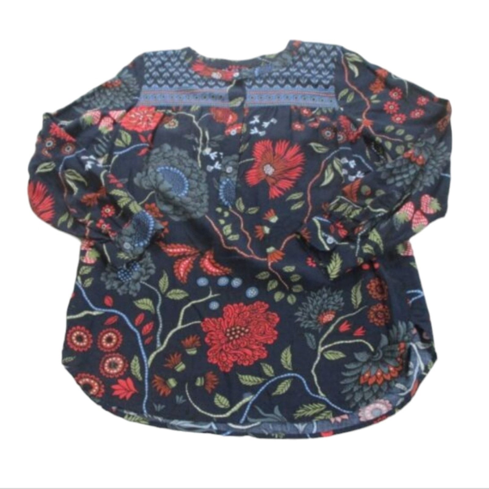 Loft Loft Ann Taylor Rayon Half button up pop over top Medium Size M / US 6-8 / IT 42-44 - 9 Thumbnail