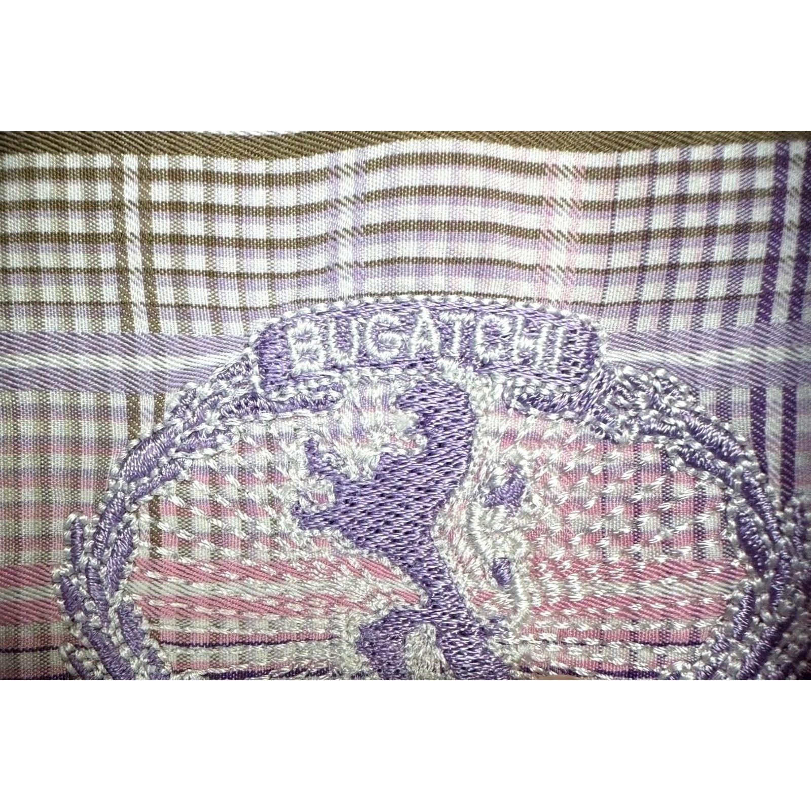 BUGATCHI BUGATCHI Button Up Shirt Mens Medium Plaid 100% Cotton Short Sleeve Multi Color Casual Chest 44 in Cotton Regular Fit 2XL? Size US XXL / EU 58 / 5 - 4 Thumbnail