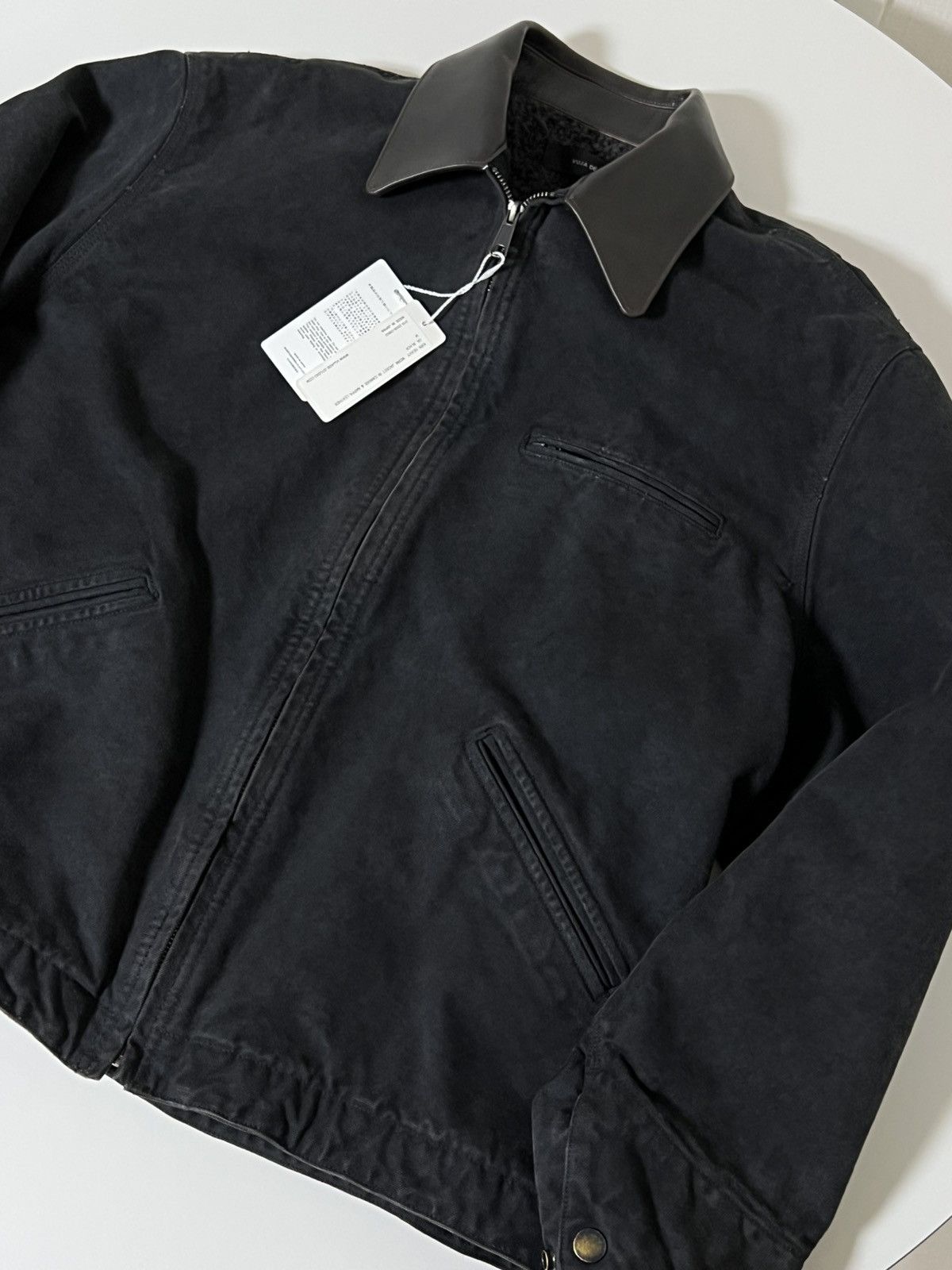 Vuja De Kirk heavy work jacket in canvas nappa leather