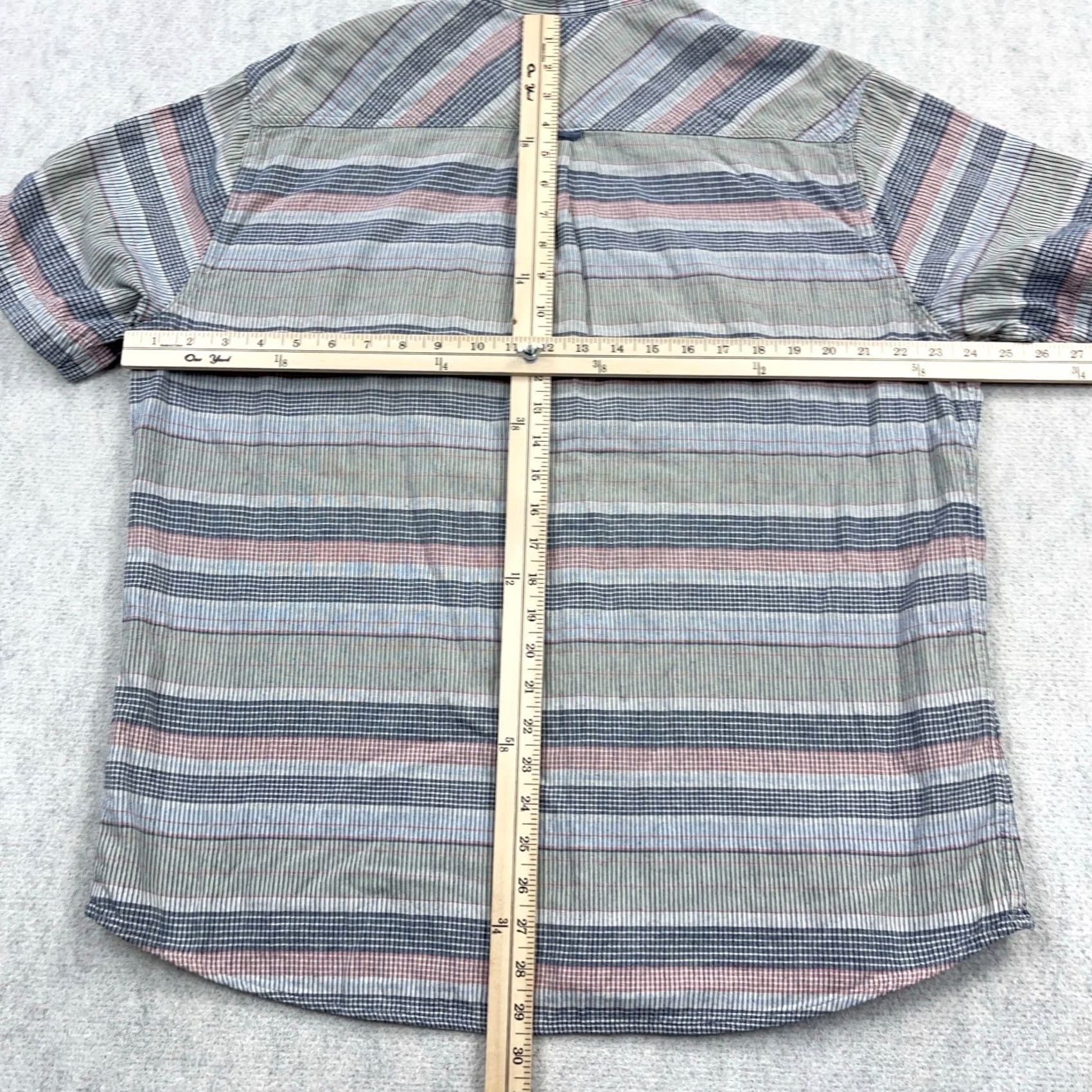 Carbon2Cobalt Carbon 2 Cobalt Shirt Men XL Blue Striped Button Up Camp Double Pocket Size US XL / EU 56 / 4 - 6 Thumbnail
