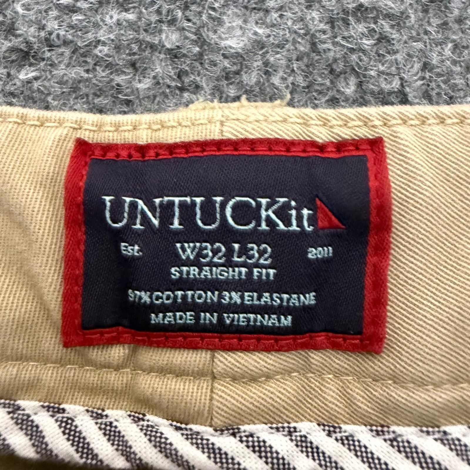 UNTUCKit UNTUCKit Chino Pant Mens 32x32 (33x31) Beige Straight Fit Size US 33 - 2 Thumbnail