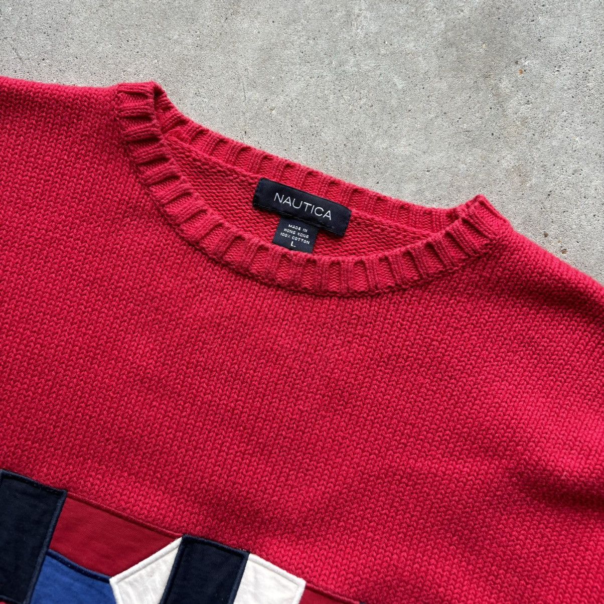 Japanese Brand × Nautica × Vintage vintage Y2K NAUTICA Sailing Flag Spellout Knit sweater Size US L / EU 52-54 / 3 - 11 Thumbnail