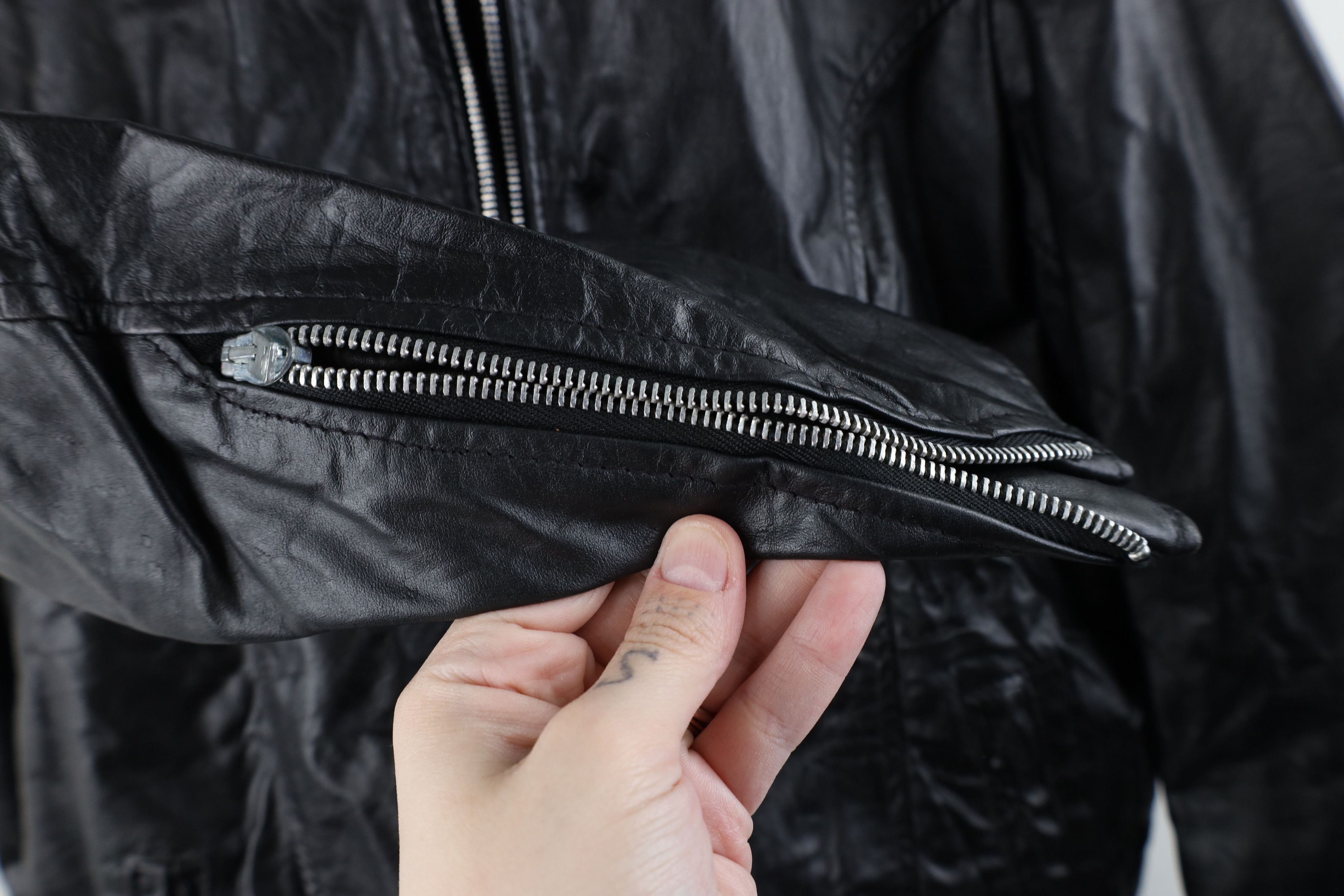 Vintage Vintage 70s Streetwear Leather Cafe Racer Bomber Jacket USA Size XL / US 12-14 / IT 48-50 - 8 Thumbnail