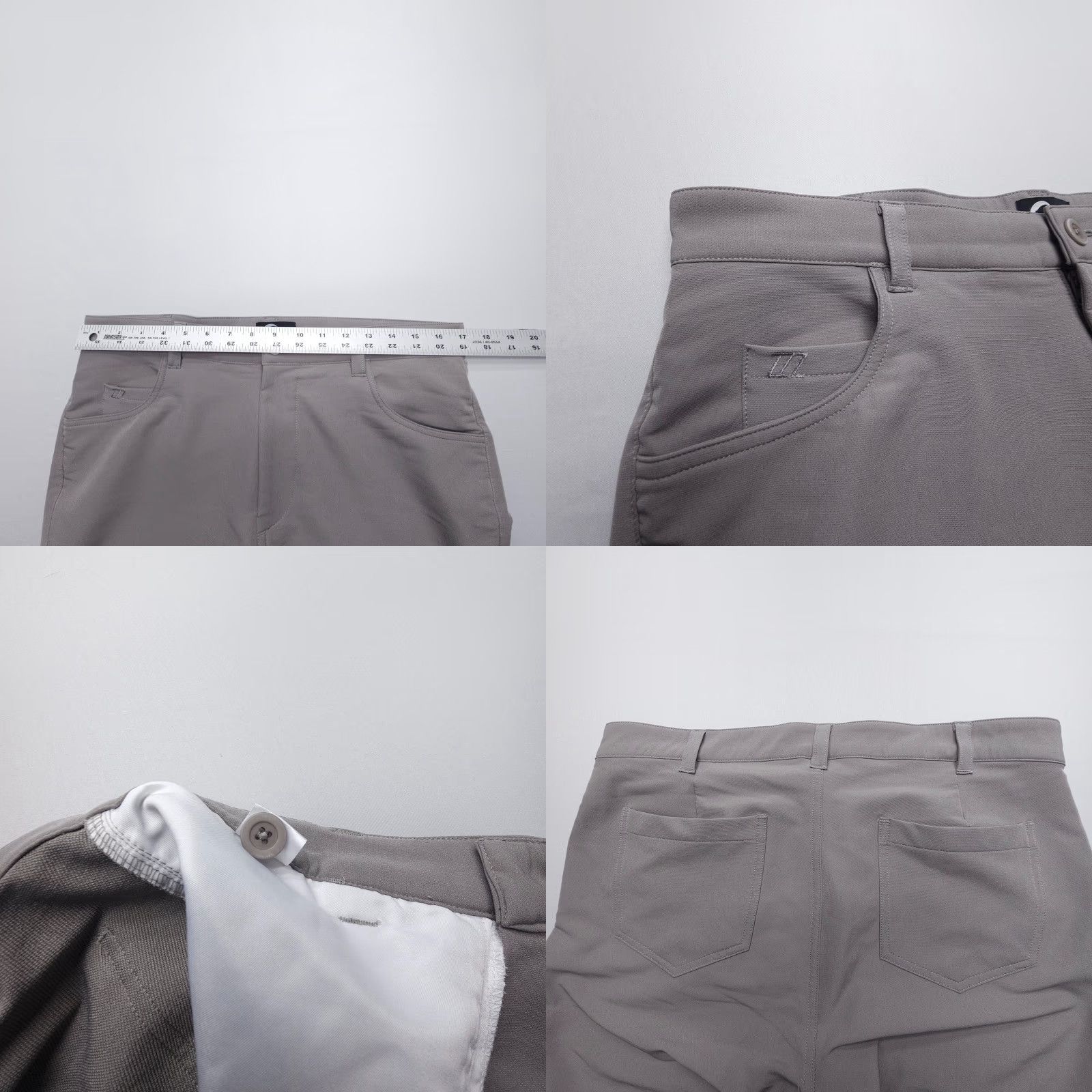 Vintage Zyia Active Slim Stretch Chino Pants Mens Medium Gray Golf Tech Commuter Travel Size US 31 - 8 Thumbnail