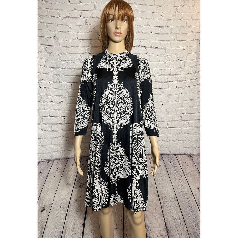 Free People Free People Fiesta Floral Black White Dress Size M Size M / US 6-8 / IT 42-44 - 2 Thumbnail