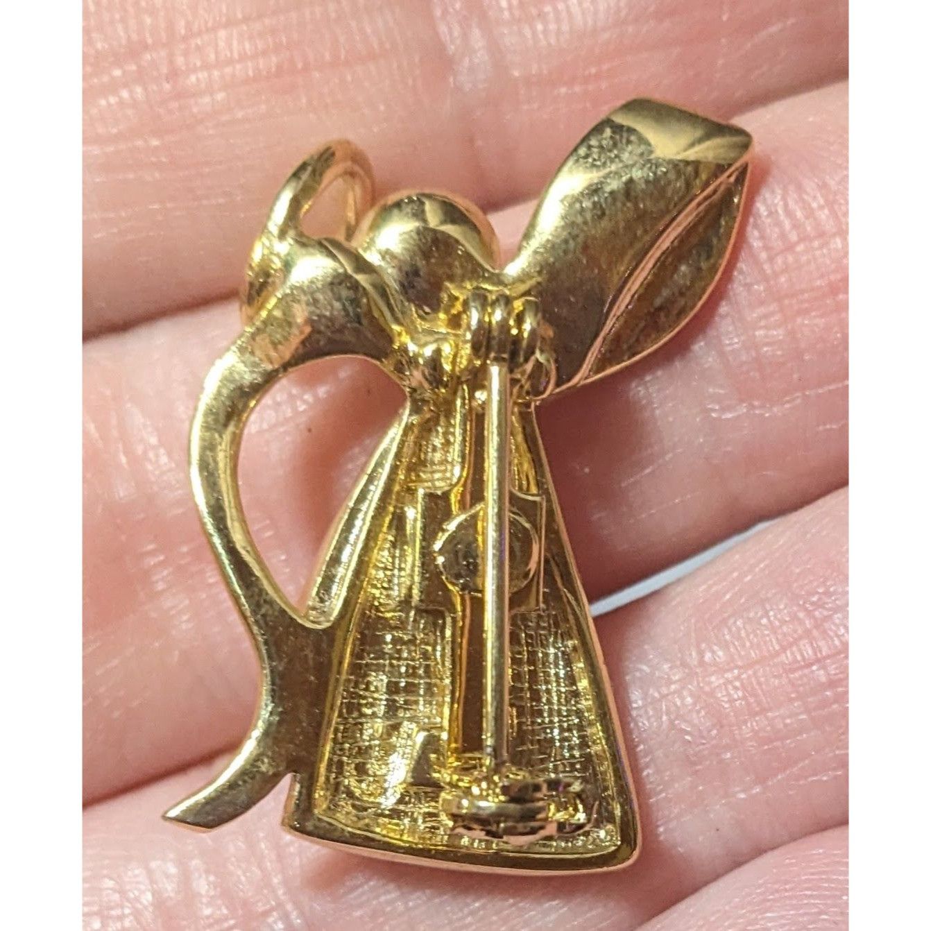 Other Peace Angel With Sash And Halo Gold Tone Brooch Size ONE SIZE - 6 Thumbnail