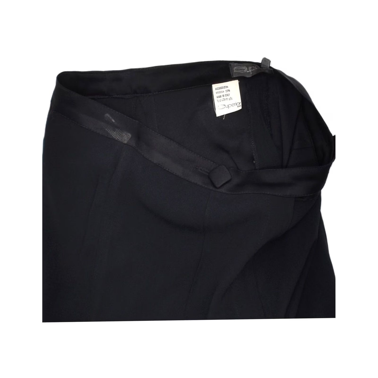 Vintage SUPERIOR Womens Pegged High Waist Casual Trousers IT 46 Large W28 L33 Black Size 36" / US 14 / IT 50 - 3 Thumbnail