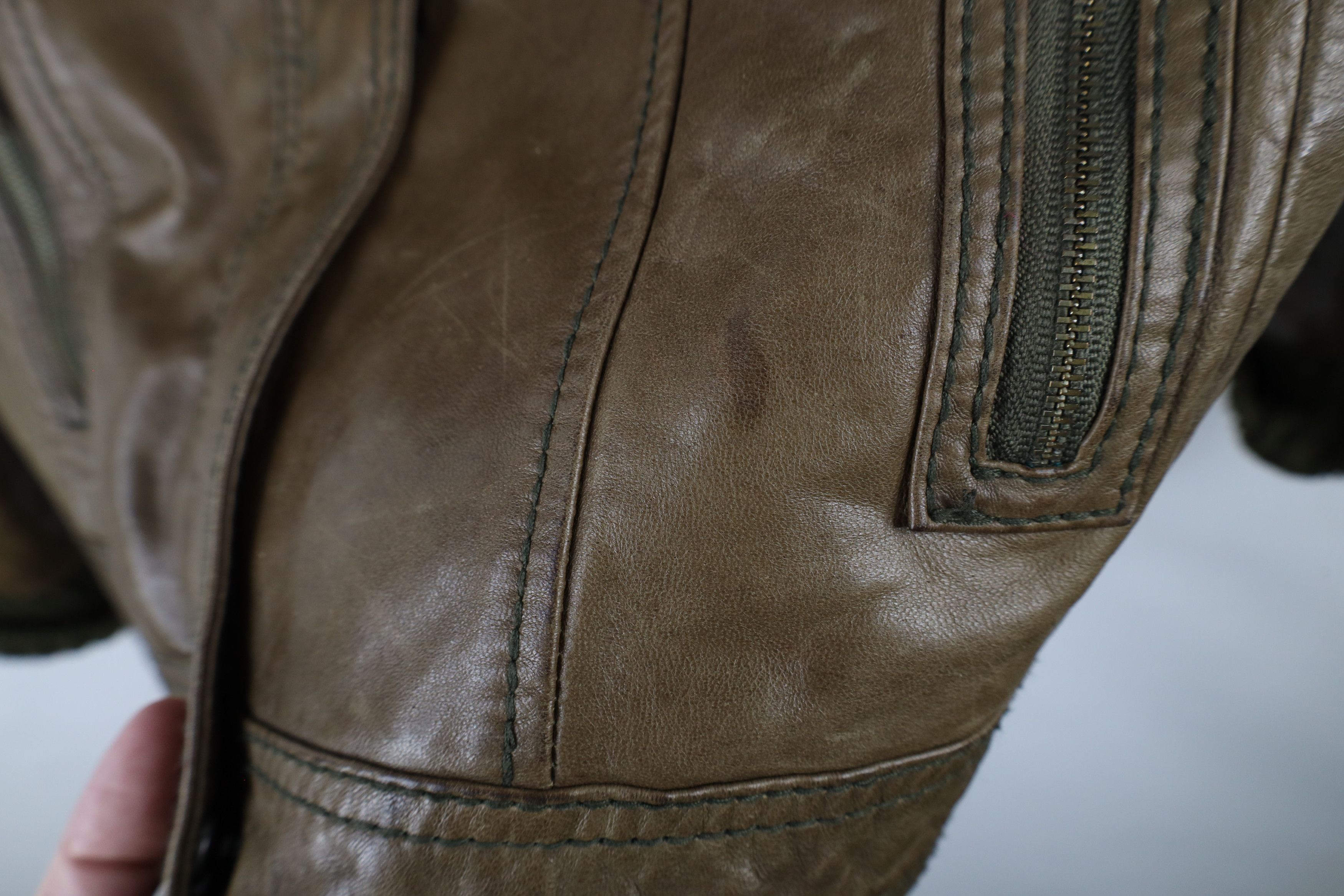 Eddie Bauer × Vintage Vintage Eddie Bauer Soft Lamb Leather Bomber Jacket Green Size L / US 10 / IT 46 - 9 Thumbnail