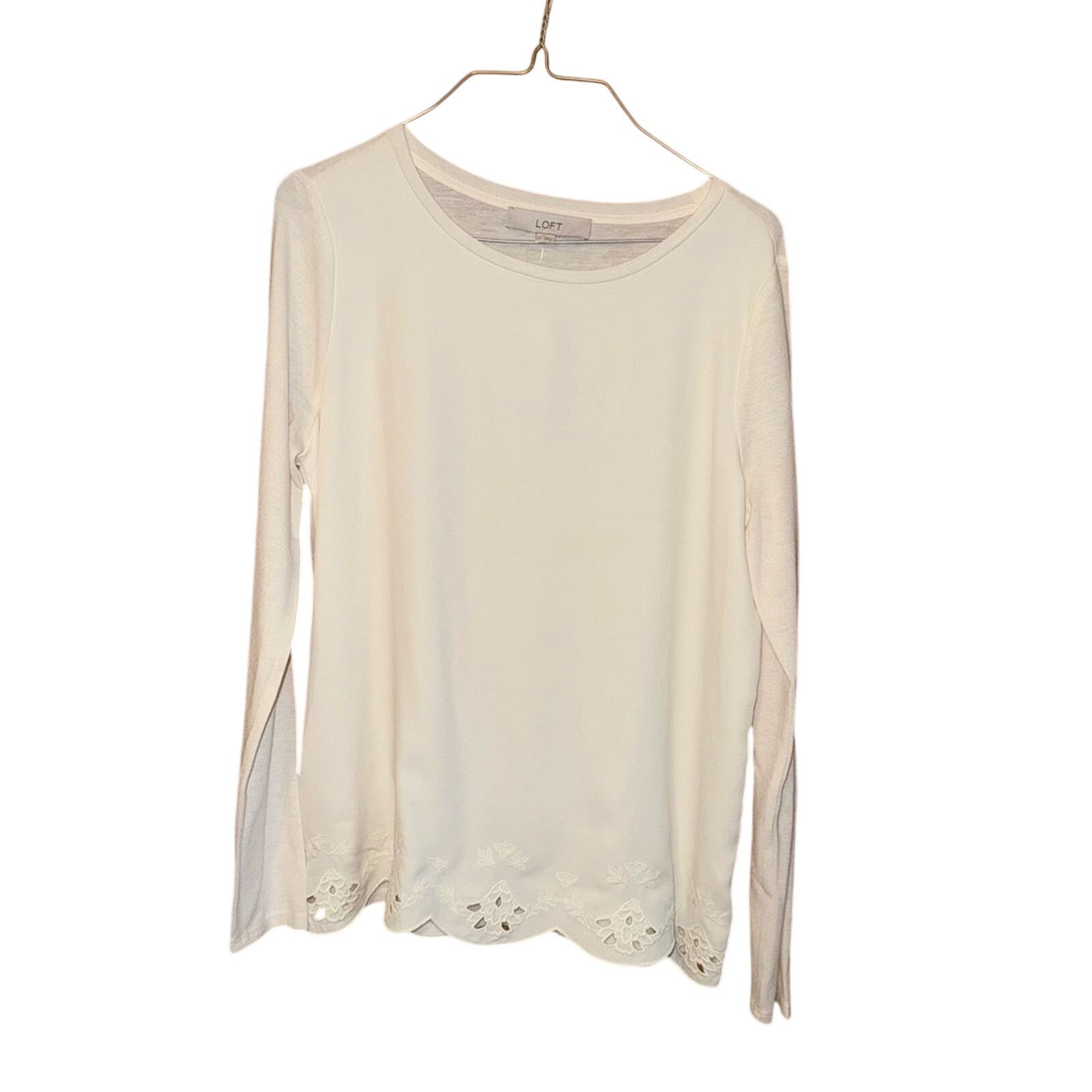 Loft LOFT Women's White Long Sleeve Top Size S / US 4 / IT 40 - 1 Thumbnail