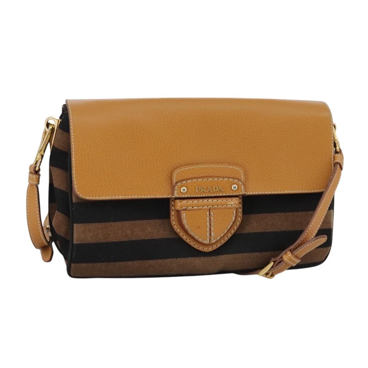 Prada PRADA Shoulder Bag Canvas Brown Gold Size ONE SIZE - 1 Thumbnail