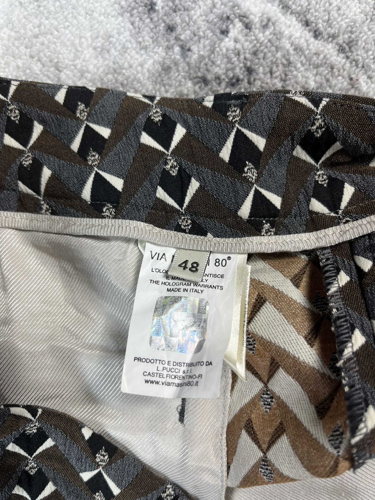Other Via Masini 80 Geometric Pants Italy Size 48 Pattern Size 34" / US 12 / IT 48 - 8 Thumbnail