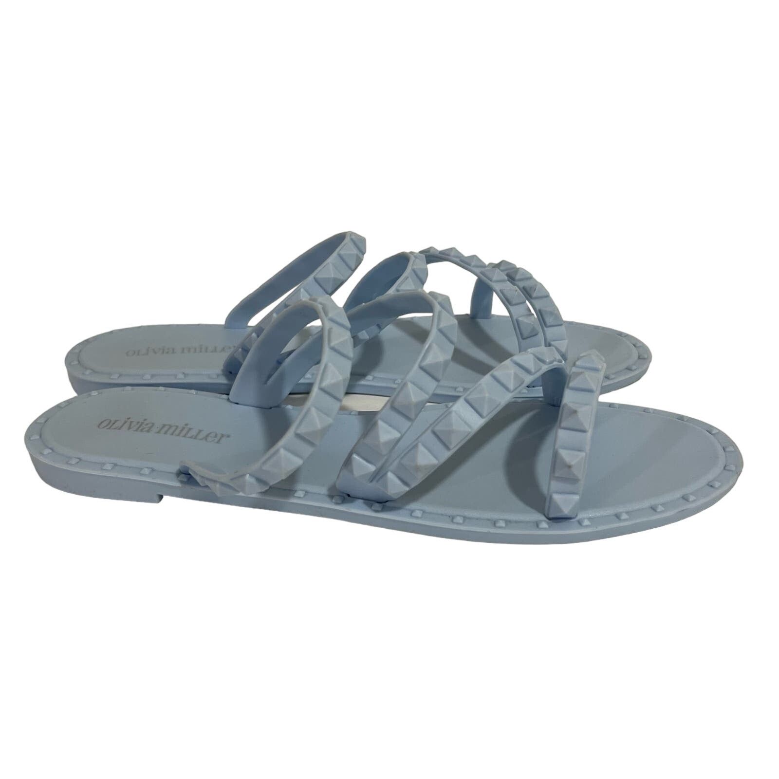 Other Olivia Miller Blue Studded Strappy Jelly Sandals Size 10 Size US 10 / IT 40 - 2 Thumbnail